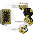 thumbnail image 6 of Sunflower Black Waterproof Fabric Shower Curtain, Watercolor Floral Vintage Farmhouse Shower Curtain for Bathroom Curtains Bathtubs Hotel Washable Shower Curtains with 12 Hooks Extra Long 72x84, 6 of 6