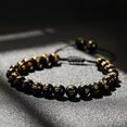 thumbnail image 2 of RSAMD 8MM Owl Buddha Beaded Natural Lava Stone Gold Silver Charm Fashion Men Bracelets-K058-1, 2 of 3