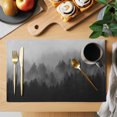 thumbnail image 2 of Fogged Mist Forest Placemats Set of 2 Botanical Gray Pines Peaks Zen Minimalist Place Mats Indoor Wipeable Table Mats Washable Cloth Dining Table Placemats for Kitchen Holiday Party Decor 13x19 Inch, 2 of 9