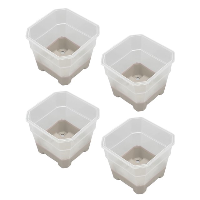 Silicone Nursery Pot Planters 20Pcs Square Nursery Pots, Transparent Square Flower Pot With Drainage, Multifunctional Seeds Starter Germination Pots For Seeds And Seedlings