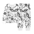 thumbnail image 4 of JAJAHO Boys Girls DIY Doodle Coloring Hand Painted Outfits Carnival Cartoon Print Long Sleeve Top Pants Set For Kids 2-10 Years Home Clothes 2 Piece Cozy Outfit, 4 of 7