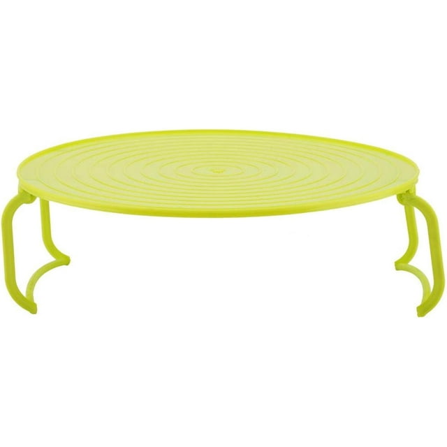 ZOUSSIQI Microwave Heating Tray,23.5cm Round Stacker Plastic Multi-Functional Layered Steaming Rack Tray with Handle for Cooking Kitchen Accessories(Green) CA919-60206