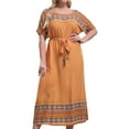 thumbnail image 2 of Maxi Dress for Women Plus Size Women Décontracté Manches Courtes Col Rond Imprimé Floral Taille Robe Manches Courtes Robe sur l'Autorisation, 2 of 4
