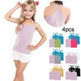 thumbnail image 7 of ZACPNCV 4 Pieces Girls Dance Tank Tops Racerback Camisole Undershirts Spaghetti Strap Camis Dance Clothes Tank Tops for Girl Yellow 6-7 Years, 7 of 7
