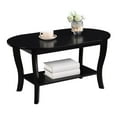 thumbnail image 3 of Pemberly Row Oval Coffee Table with Shelf in Black Wood Finish, 3 of 5