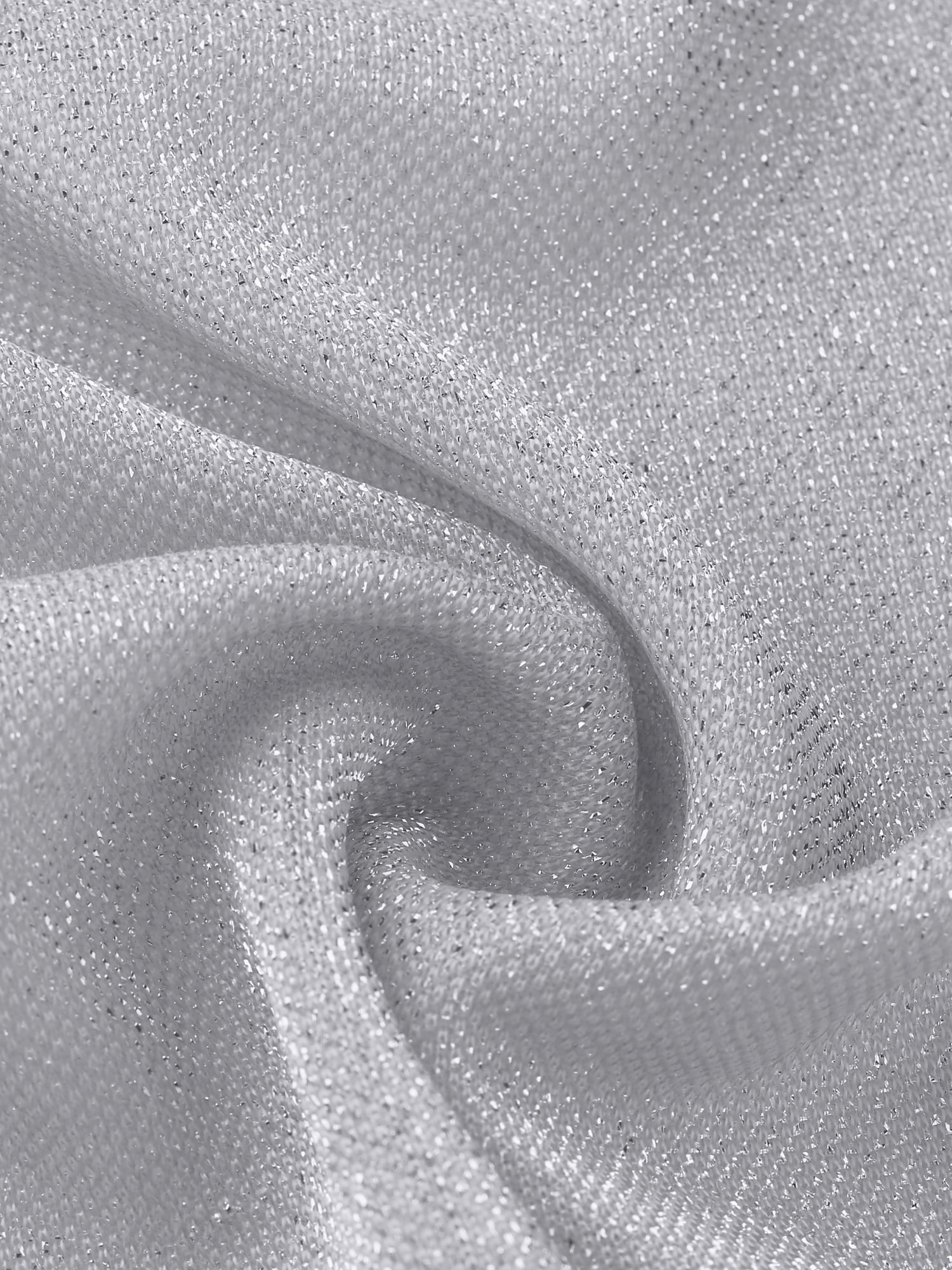 Unique Bargains Women's Elegant Long Sleeve Glitter Crop Ruffle Bolero Shrug M Silver