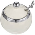 thumbnail image 1 of Miangastore Porcelain Sugar Bowl with Lid Spoon Sugar Container Multifunctional Ceramic Seasoning Jar, 1 of 9