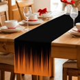 thumbnail image 5 of Burnt Orange Black Ombre Cotton Linen Table Runner for Dining Kitchen, Modern Abstract Striped Gradient Wedding Outdoor Party Tablerunners, Dresser Scarf Coffee Tablecloth Runners 13x90 Inches, 5 of 9