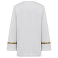 thumbnail image 3 of Aislor Boys Liturgical Praise Dance Pullover Top Choir Gowns Metallic Shiny Tunic Shirt Church Robe Worship White 10, 3 of 7