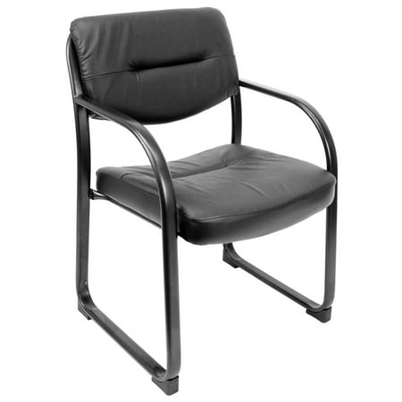 Regency Crusoe Leather Side Reception Waiting Room Chair with Arms