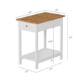 thumbnail image 2 of Lavish Home Small Side Table - Slim Nightstand with Drawer and Shelf, White, 2 of 7
