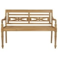 thumbnail image 3 of Carevas Batavia Bench with Blue Cushion 47.2" Solid Teak Wood, 3 of 7