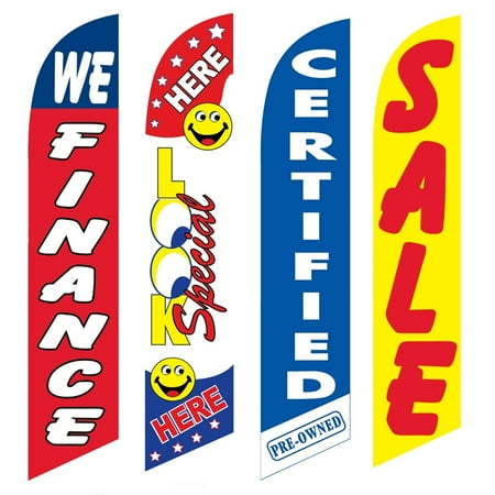 4 Advertising Swooper Flags We Finance Look Special Here Certified Pre Owned Sale