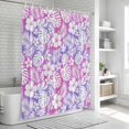 thumbnail image 6 of Pink Tropical Plants Bathroom Shower Curtains with 12 Hooks Polyester Waterproof Shower Curtain for Stalls and Bathtubs Summer Jungle Palm Leaves Flowers Decorative Bathroom Curtain 72x84 Inches, 6 of 9