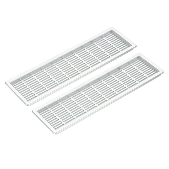 Uxcell Rectangle Ventilation Grille, Plastic Air Vent Cover Louvered Ventilation Cover Mesh Air Vent for Cabinet Silver