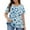 Blue, variant on TQWQT Womens Plus Size Tops Casual Loose Fit Cute Tees Short Sleeve Round Neck Floral Graphic T-Shirt Summer Trendy Tunics Green L