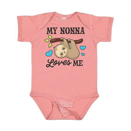 

Inktastic My Nonna Loves Me with Sloth and Hearts Gift Baby Boy or Baby Girl Bodysuit