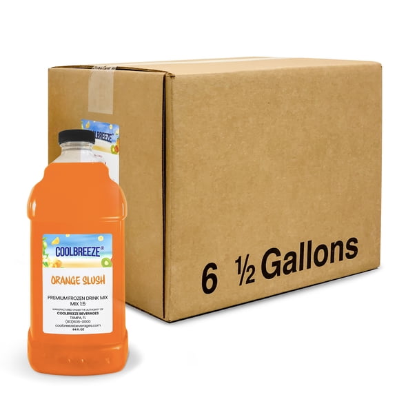 Coolbreeze® Beverages Frozen Drink Machine Flavor Syrups, Slush Mix (One Case) - Orange Slush