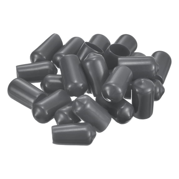 Uxcell Screw Thread Protectors End Caps Vinyl 50 Pcs 3.5mm Dark Grey