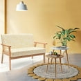thumbnail image 4 of Gymax Modern Fabric Loveseat Sofa Couch Upholstered 2-Seat Wood Armchair Yellow Floral, 4 of 10