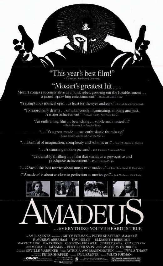 Amadeus 1984 11x17 Movie Poster Walmart Com Walmart Com
