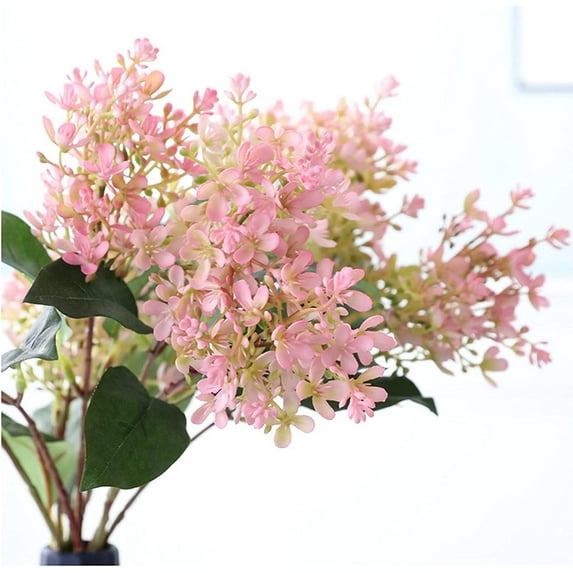 Viworld 6 Bunches 15” Artificial flower Winter Jasmine,Outdoor UV Resistant No Fade Artificial Flower,Fake Small Wild Flowers for Kitchen Table Centerpiece Vase,Greenery Wedding Decor (Pink)