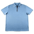 thumbnail image 3 of Daiosportswear Men'S Zip Polo Shirts Short Sleeve Lightweight Top Textured Summer Slim Fit Beach Golf Polo Shirts Light Blue XXXL(XXXL), 3 of 9