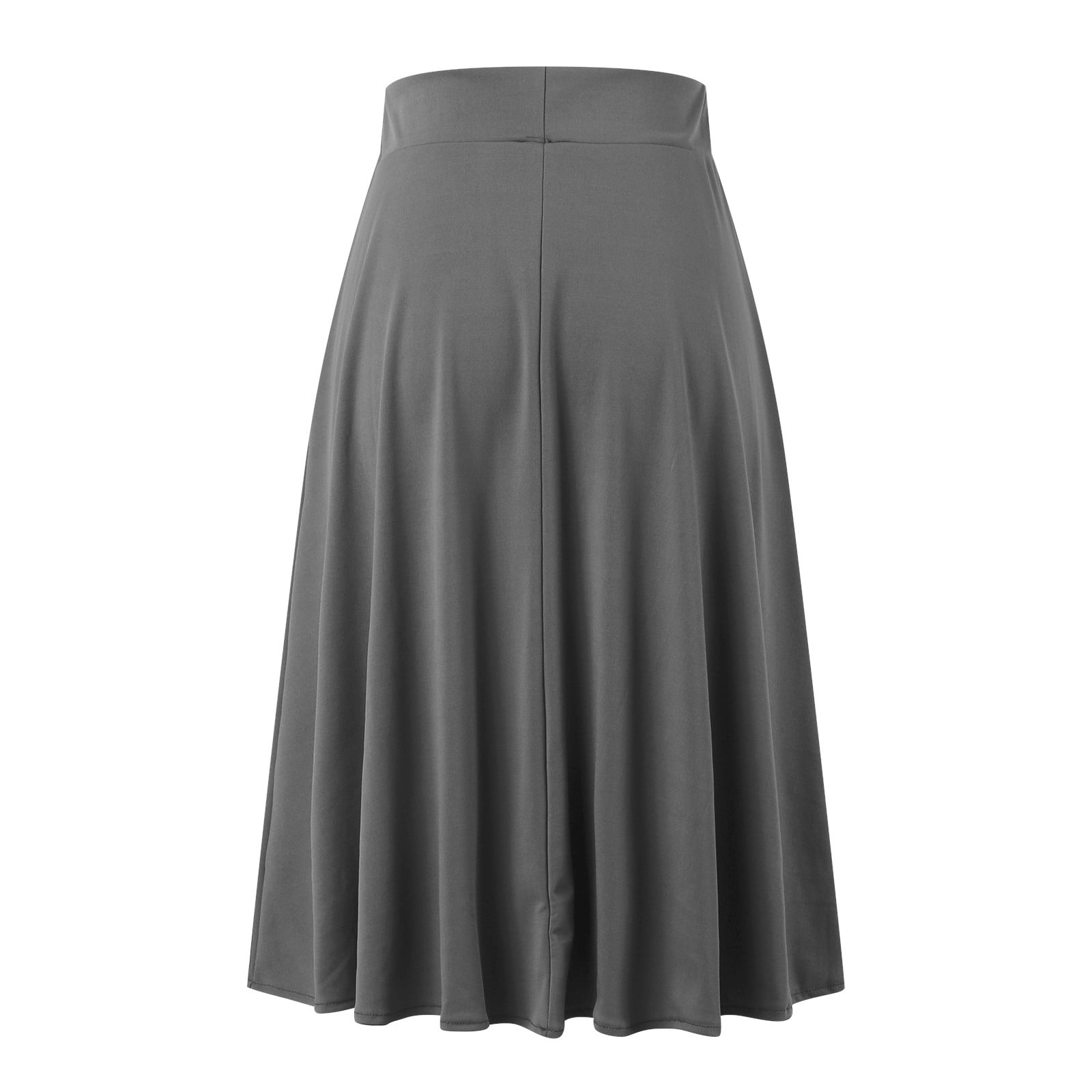 Women's Solid Lightweight Flare Denim Skirts for Women Knee