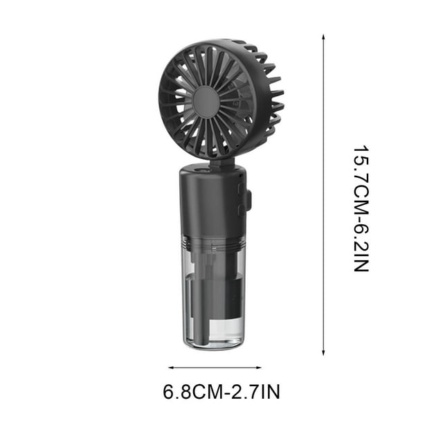 Misting Fan Handheld Portable Neck Fan with 4-Speed Settings, 18.7 cm Foldable Design, 800–1000 mAh Rechargeable Battery, USB Powered