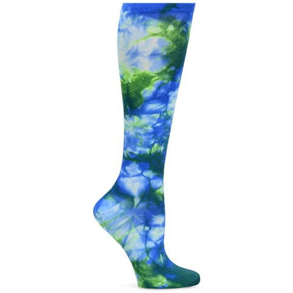 Nurse Mates Calf Socks | 12-14 mmHg Compression | Superior Support & Comfort | 1 Pair | Royal Green Tie Dye
