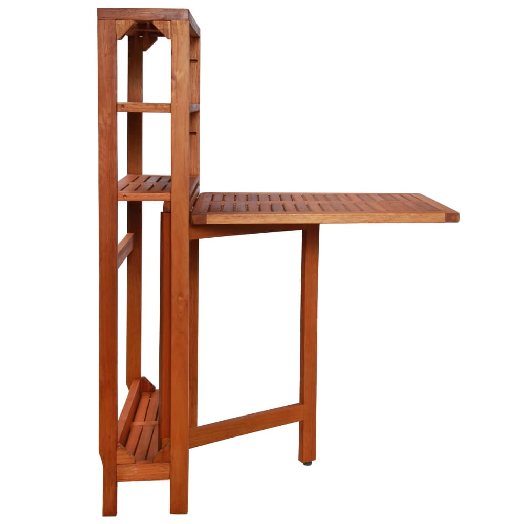 Kepooman Outdoor Patio Folding Wooden Table & Chair Set with Storage Shelf, Set of 3, Brown Kepooman Outdoor Patio Folding Wooden Table & Chair Set with Storage Shelf, Set of 3, Brown