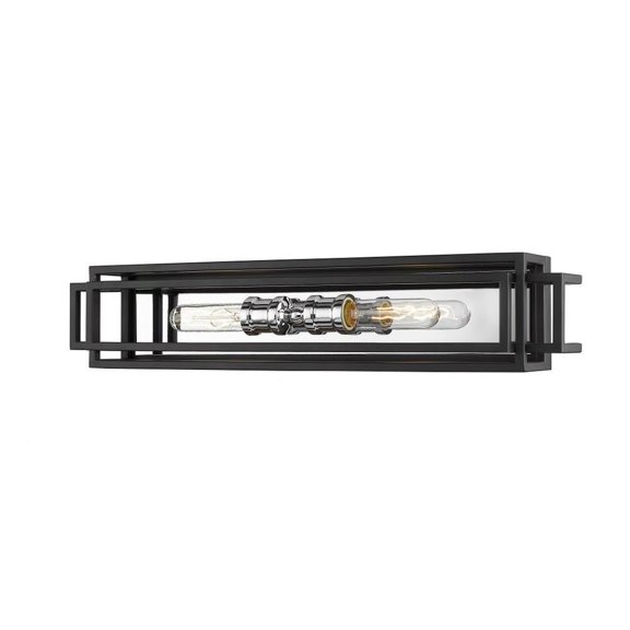 2 Light Vanity Light Fixture-Black/Chrome Finish Bailey Street Home 372-Bel-4186048