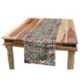 thumbnail image 1 of Moroccan Table Runner, Colorful Azulejo Pattern Portuguese Ornamental Abstract Floral Arrangements Leaves, Dining Room Kitchen Rectangular Runner, 3 Sizes, by Ambesonne, 1 of 2