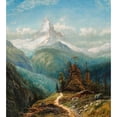 thumbnail image 2 of Edmund Darch Lewis 12x13 Gold Ornate Wood Frame and Double Matted Museum Art Print Titled - The Matterhorn (1872), 2 of 4