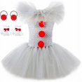 thumbnail image 3 of Disfraz de Pennywise de Halloween para niños, vestido de tutú de Joker gris y payaso espeluznante, ropa elegante para niñas para fiesta de carnaval, vestidos de tul, 3 of 5