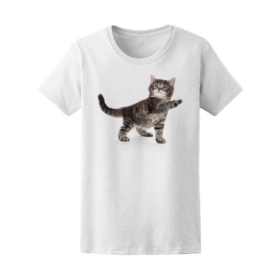 Baby Cute Tabby Kitten Playing Tee Women's -Image by Shutterstock