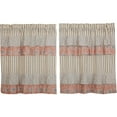 thumbnail image 4 of VHC Brands Kaila Country Cottage Ruffled Blue Ticking Stripe Kitchen Curtain Tier Set 36x36, 4 of 6