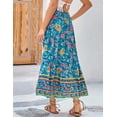 thumbnail image 4 of Weardear Women's Boho Floral Skirt Casual Elastic High Waist Maxi Skirts Flowy A Line Beach Long Skirt with Side Pockets, 4 of 7