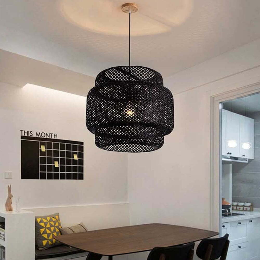 BBO Rattan Pendant Light Chandelier Rattan Lamp Shade Handmade Natural