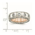 thumbnail image 2 of 7mm Stainless Steel Polished Cubic Zirconia Inlay Ring Size 10 Ring for Women, 2 of 2