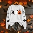 thumbnail image 2 of Ihhxva Plus Size Oversized Sweatshirt for Women Loose Fit Moisture-Wicking Halloween Spooky Graphic Pullover Cozy Cotton Casual Long Sleeve Crewneck Autumn Party Top S-2XL, 2 of 6