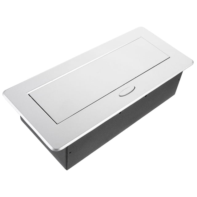 FUEENIRVA 1Pcs Damped Multimedia Outlet Socket Connection Box Plastic Aluminum for Conference .3x4.7x2.8in