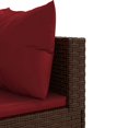 thumbnail image 5 of vidaXL 5 Piece Garden Lounge Set with Cushions Brown Poly Rattan, 5 of 5