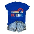thumbnail image 4 of TSADFHJI Hauts de Sport pour Femmes Yoga Mode Décontractée Imprimé Col Rond Manches Courtes T-Shirt TTG Bleu, 4 of 5