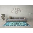 thumbnail image 3 of Ahgly Company Indoor Rectangle Medallion Light Blue Traditional Area Rugs, 8' x 10', 3 of 4