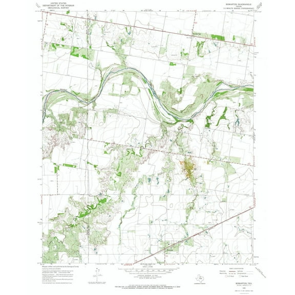 Topographical Map - Bomarton Texas Quad - USGS 1966 - 23 x 28.31 - Vintage Wall Art