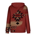 thumbnail image 5 of Womens Long Sleeve Tops Western Aztec Hoodie Ethnic Print Hoodie Pullover Cowgirl Rhombus Printed Hooded Sweatshirt Tops Womens Clothing Cheap, 5 of 5