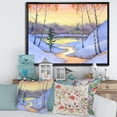 thumbnail image 2 of Designart 'Stream Through The Winter Forest II' Lake House Framed Canvas Wall Art Print, 2 of 5