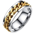 thumbnail image 1 of 6.5X2.06CM Anillo simple Anillo de dedo delicado Joyería de acero inoxidable Anillo creativo Anillo de dedo de moda para hombre niño (oro con tamaño de caja 12), 1 of 2
