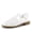 WHITE-PU, variant on Womens Fisherman Gladiator Braided Flat Sandal Cute Woven Strappy Closed Toe Shoes for Summer